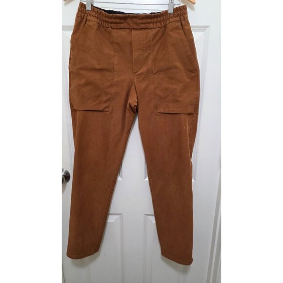 Lululemon UtiliTech Brown Men's Casual Elastic Waist Pants Pockets Size M - Picture 2 of 12